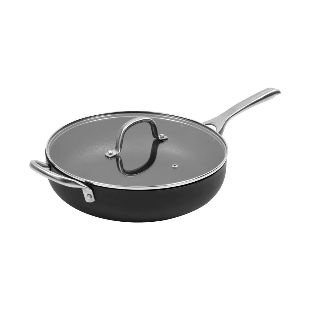 Gourmet Kitchen Meteore Non-Stick Deep Frypan with Flat Lid and Helper - 30cm, 9347563012875