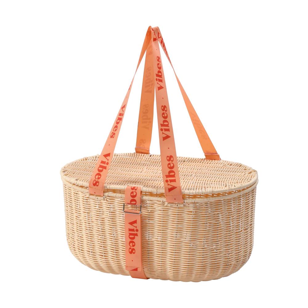 McLaren Vale 2 Person Wicker Cord Picnic Tanned Basket - 49x33x24cm, 9347563013124