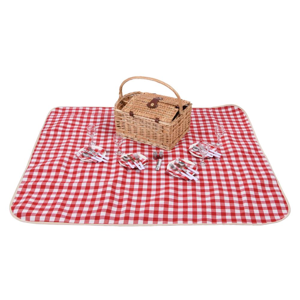 Ascot 4 Person Natural Wicker Picnic Basket Set, 9347563013131