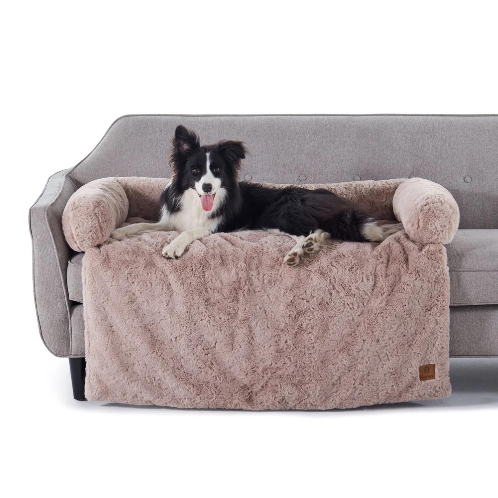 Charlie's Pet VIP Lush Faux Fur Bolster Sofa Protector Calming Dog Bed (Natural) XXL Buy