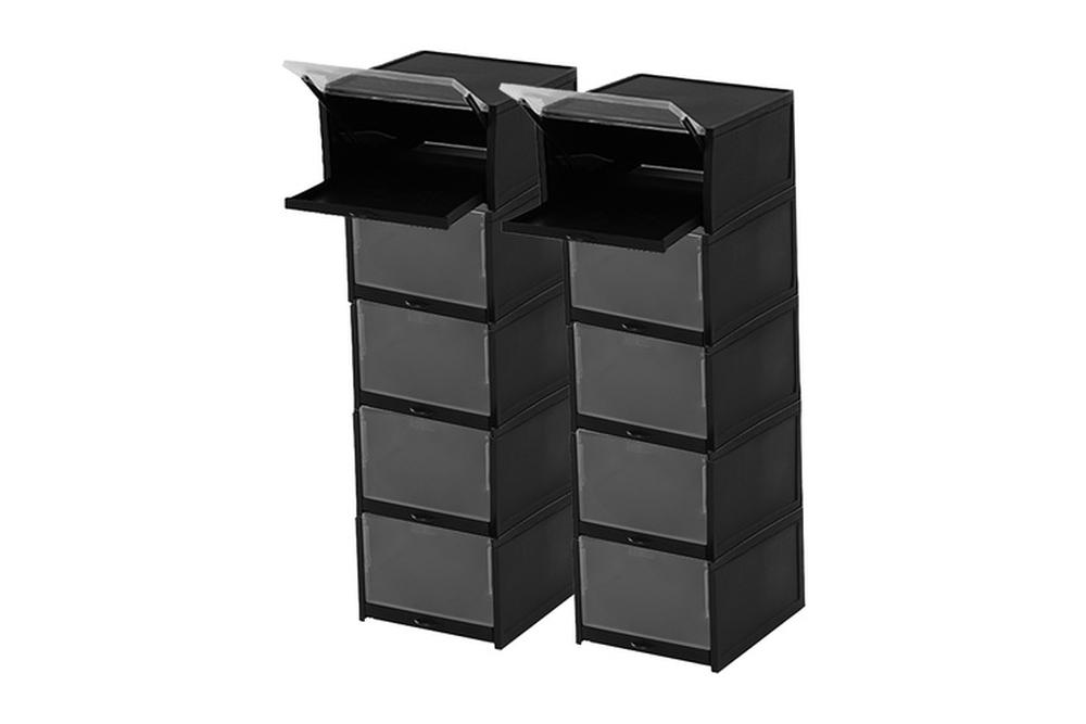 Sherwood Stackable Shoe Organiser, 10 Pieces (Black) - 25.8x33.2x18.3cm, 9347563020573