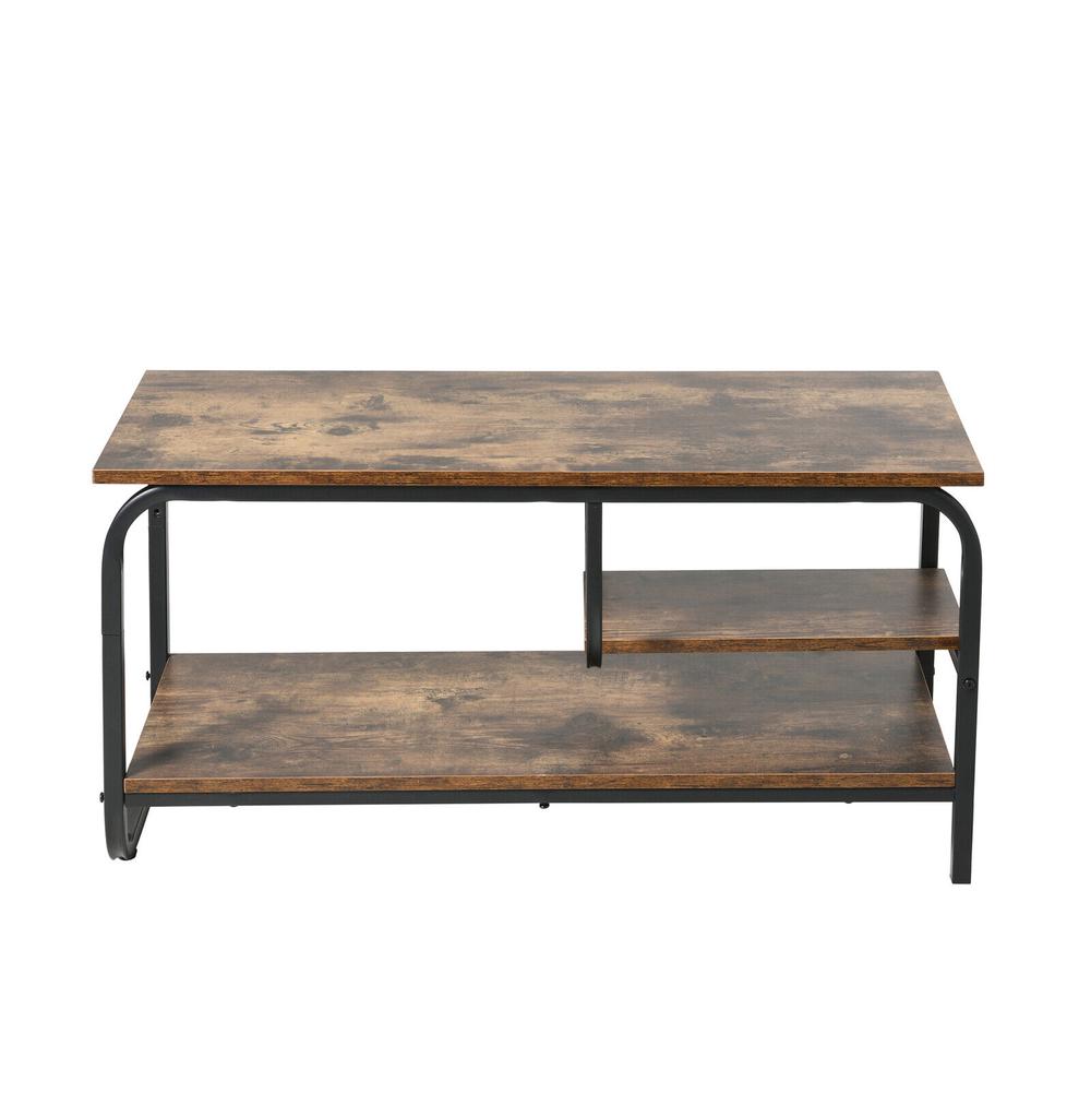 Rustic Wooden TV Unit (Brown) - 90x35x43cm, 9347563020603
