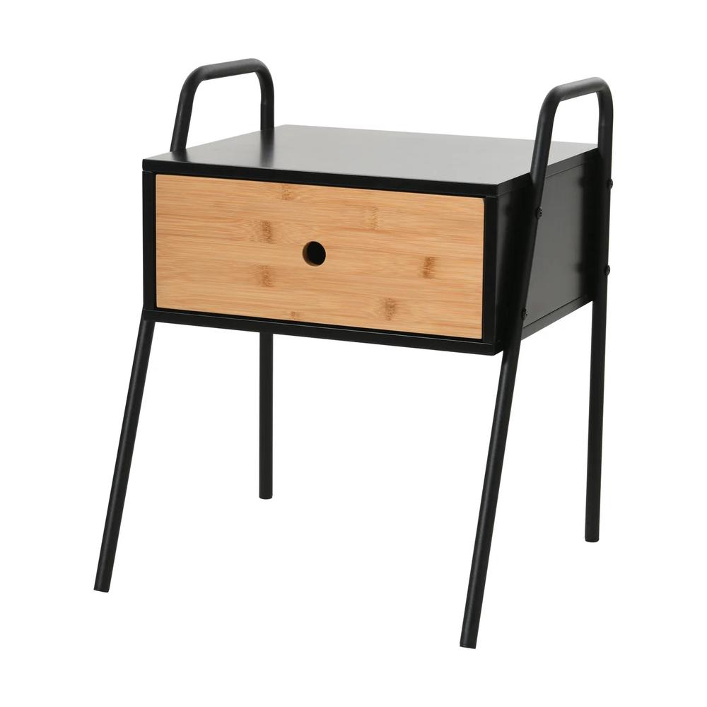 Sherwood Oliver Bamboo Wooden Bed Side Table (Natural) - 43x40x52cm, 9347563020641