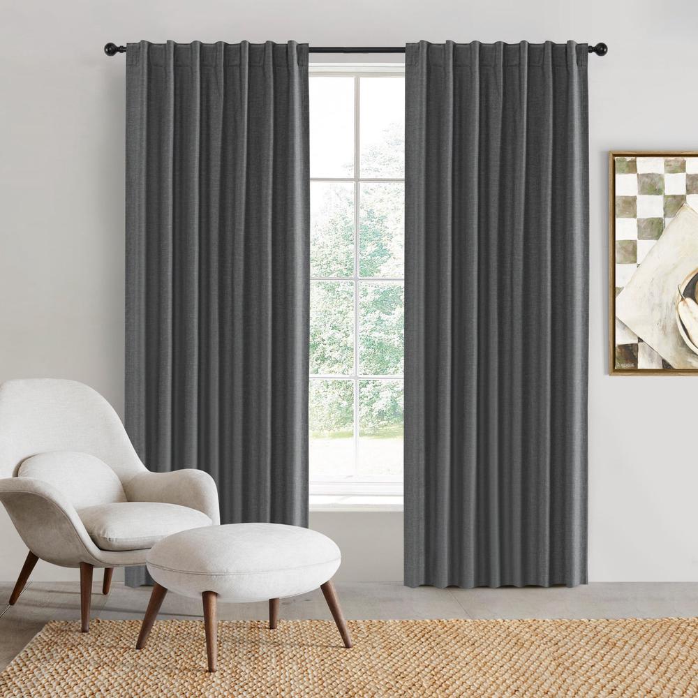 Sherwood 100% Blockout Concealed Tab Top Curtain, Pair (Pepper) - 180x223cm, 9347563020887