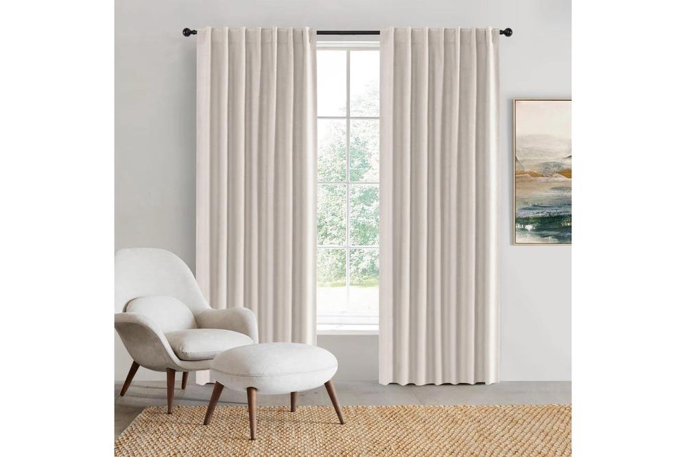 Sherwood Home 100% Blockout Concealed Tab Top Curtain Pair (Porcelain) - 180x223cm, 9347563020962