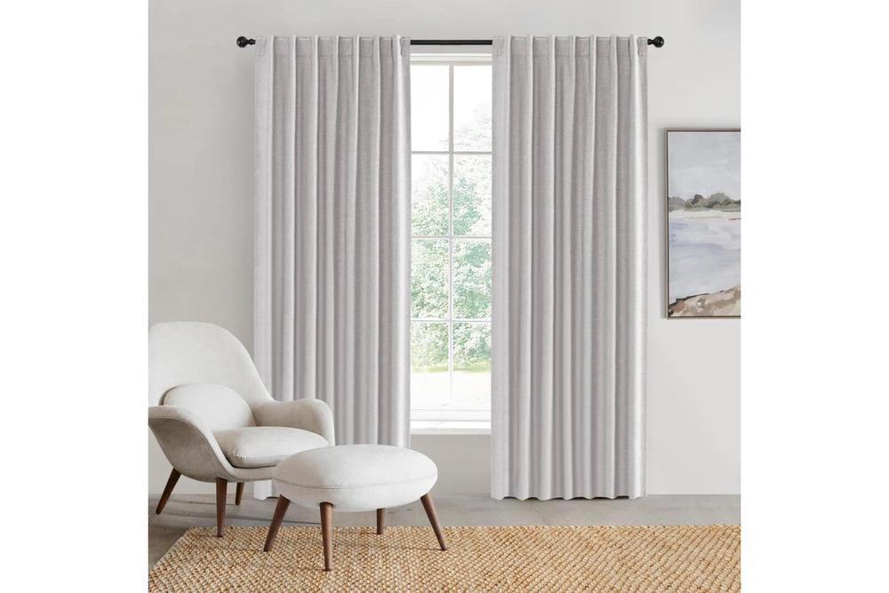 Sherwood Home 100% Blockout Concealed Tab Top Curtain Pair (Grey) - 225x223cm, 9347563021020