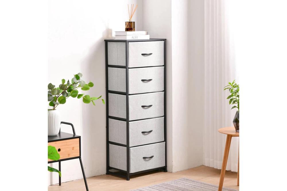 Sherwood Luna 5-Drawer Tallboy (Grey), 9347563021228