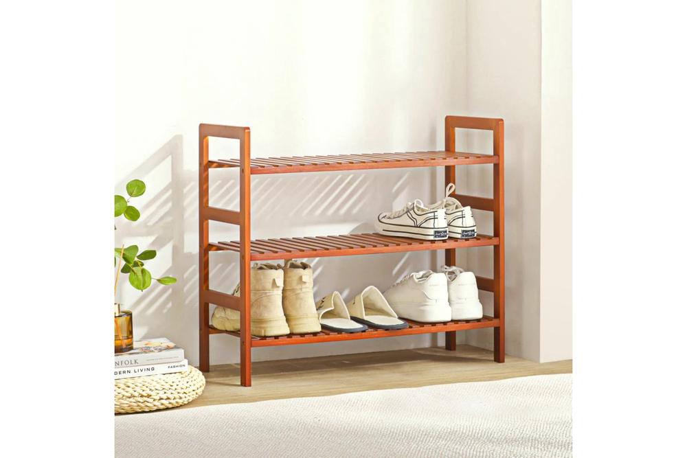 Sherwood Home 3-Tier Essential Natural Bamboo Shoe Rack (Tawny Brown) - 70x27x60cm, 9347563021327