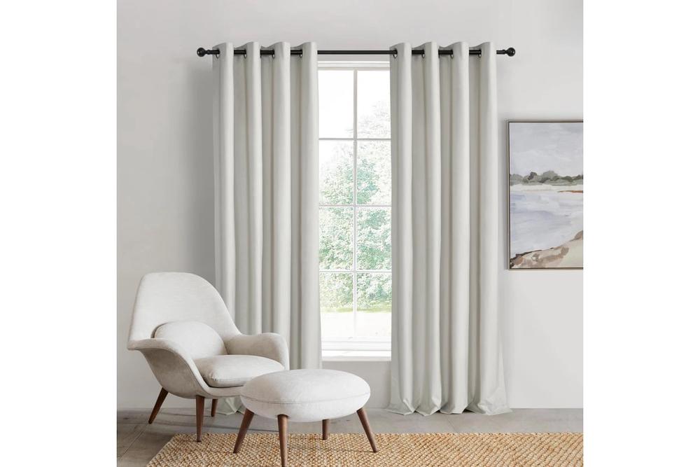 Sherwood Home Orlando Blockout Eyelet Curtain Pair (Mist) - 140x223cm, 9347563021402