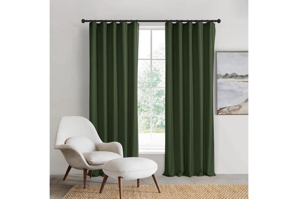 Sherwood Home Orlando Blockout Multi Header Curtain Pair (Pine) - 180x223cm, 9347563021815