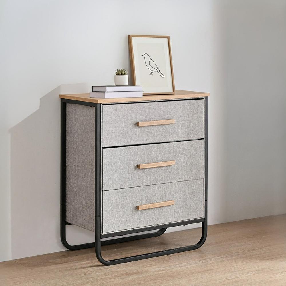 Sherwood Selene 3 Drawer Fabric Dresser - 60x35x73cm, 9347563021952