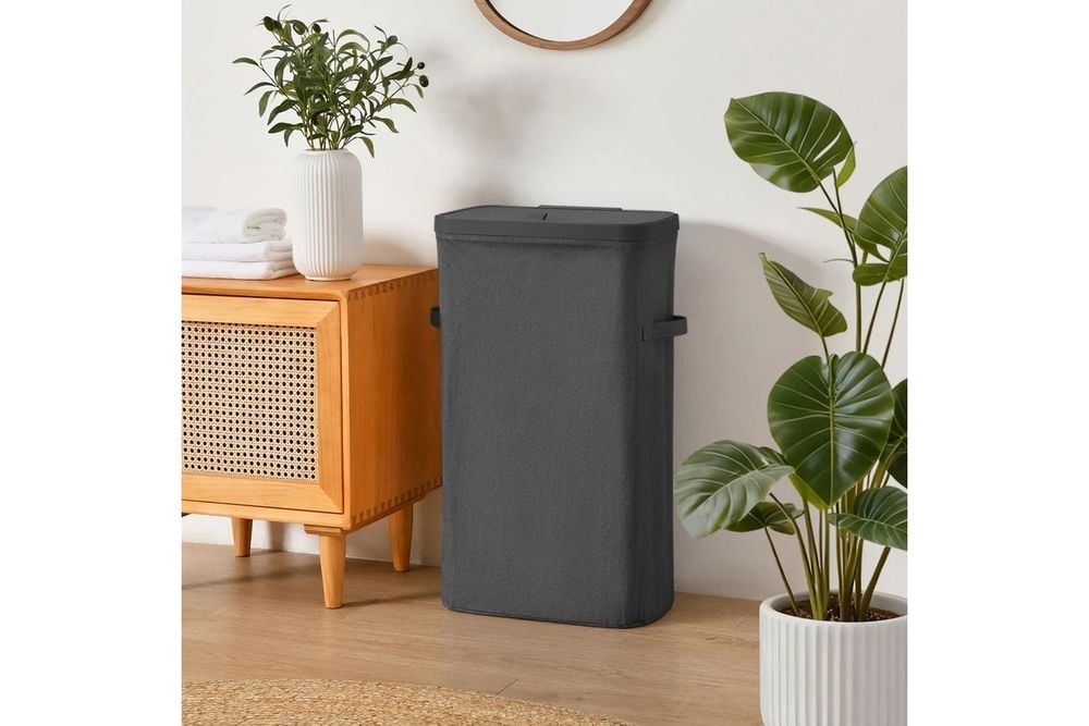 Sherwood Voyager Slim Faux Linen Laundry Hamper (Slate) - 40L/22x39x67cm by Sherwood - ISBN: 9347563022409