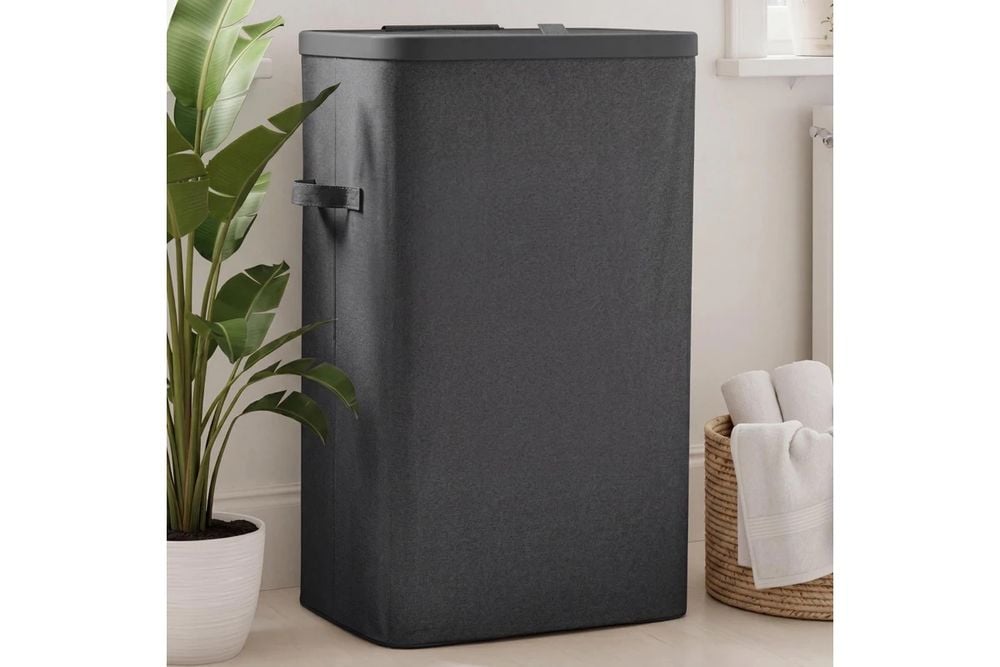 Sherwood Voyager Faux Linen Laundry Hamper (Slate) - 60L/42x32x67cm by Sherwood - ISBN: 9347563022416