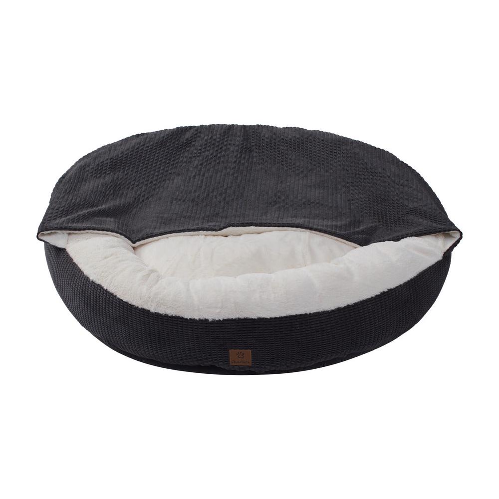 Charlie's Snookie Hooded Calming Dog Bed (Charcoal) - XL, 9347563026261