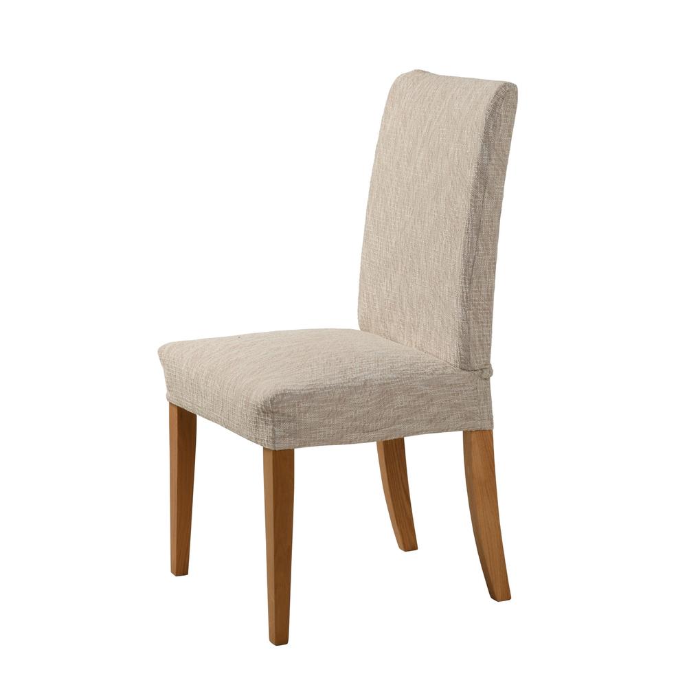 Sherwood Faux Linen Stretch Fit Chair Cover, 6 Pack (Natural), 9347563029644