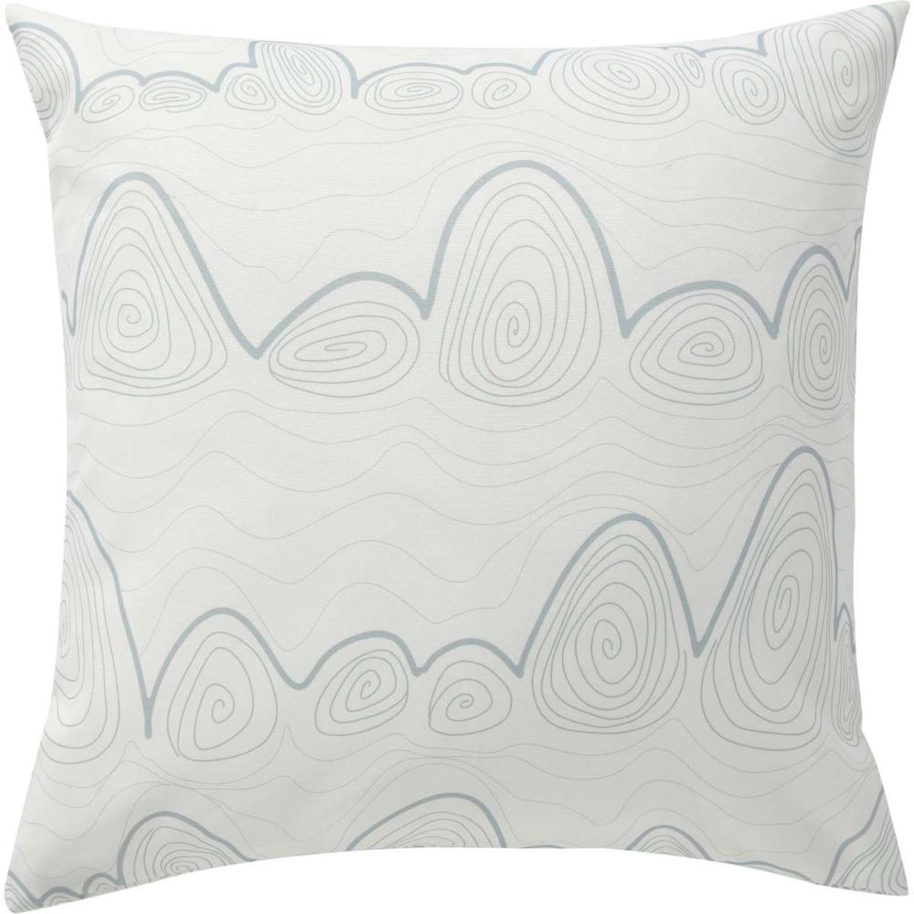 Vibes Wavelength Printed Outdoor Cushion (White & Sage) - 50x50cm, 9347563040250