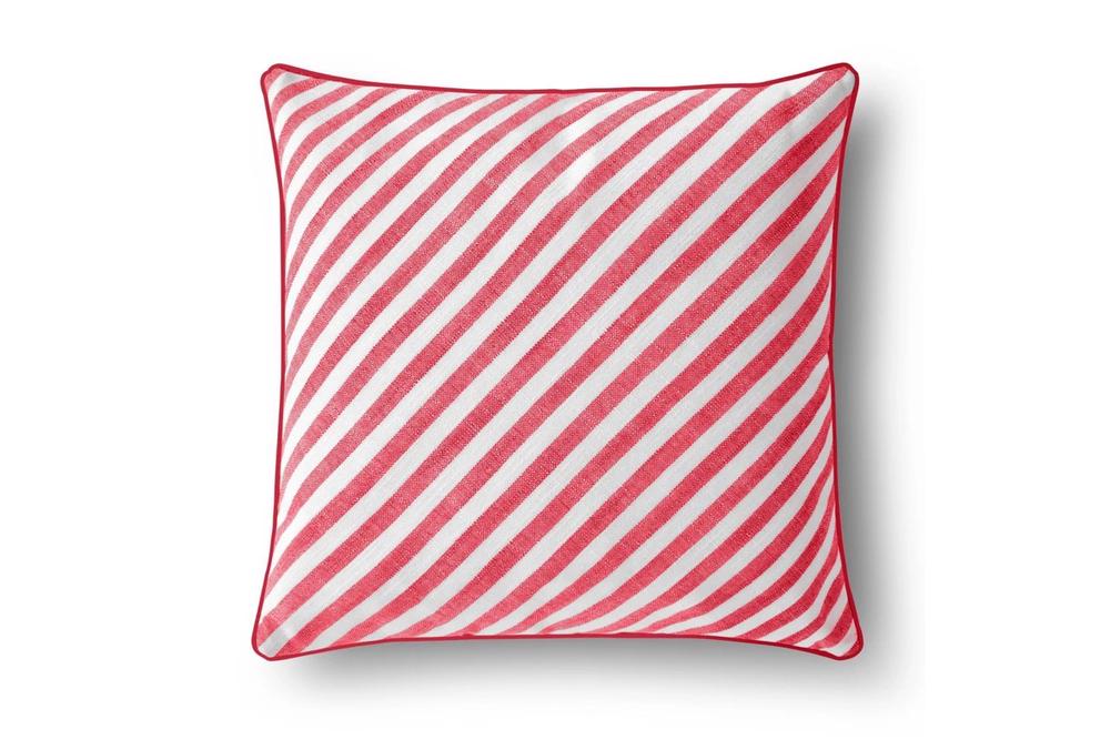 Cadence & Co Oscar Faux Linen Striped Cushion (Red) - 50x50cm by Cadence & Co - ISBN: 9347563047389