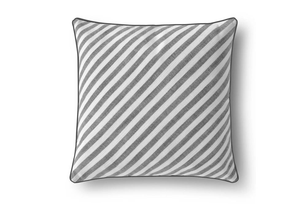 Cadence & Co Oscar Faux Linen Striped Cushion (Charcoal) - 50x50cm by Cadence & Co - ISBN: 9347563047396