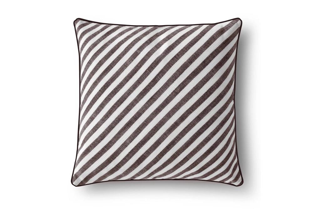 Cadence & Co Oscar Faux Linen Striped Cushion (Cacao) - 50x50cm by Cadence & Co - ISBN: 9347563047402