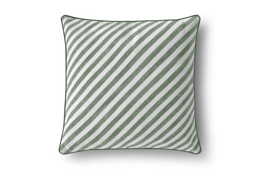 Cadence & Co Oscar Faux Linen Striped Cushion (Olive) - 50x50cm by Cadence & Co - ISBN: 9347563047648