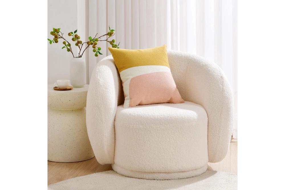 Cadence & Co Lawrence Crewel Embroidered Cushion (Mustard/Pink) - 45x45cm by Cadence & Co - ISBN: 9347563047747