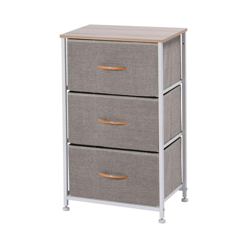 Sherwood 3-Drawer Luna Fabric Home Dresser (Cream) | Buy online at The Nile