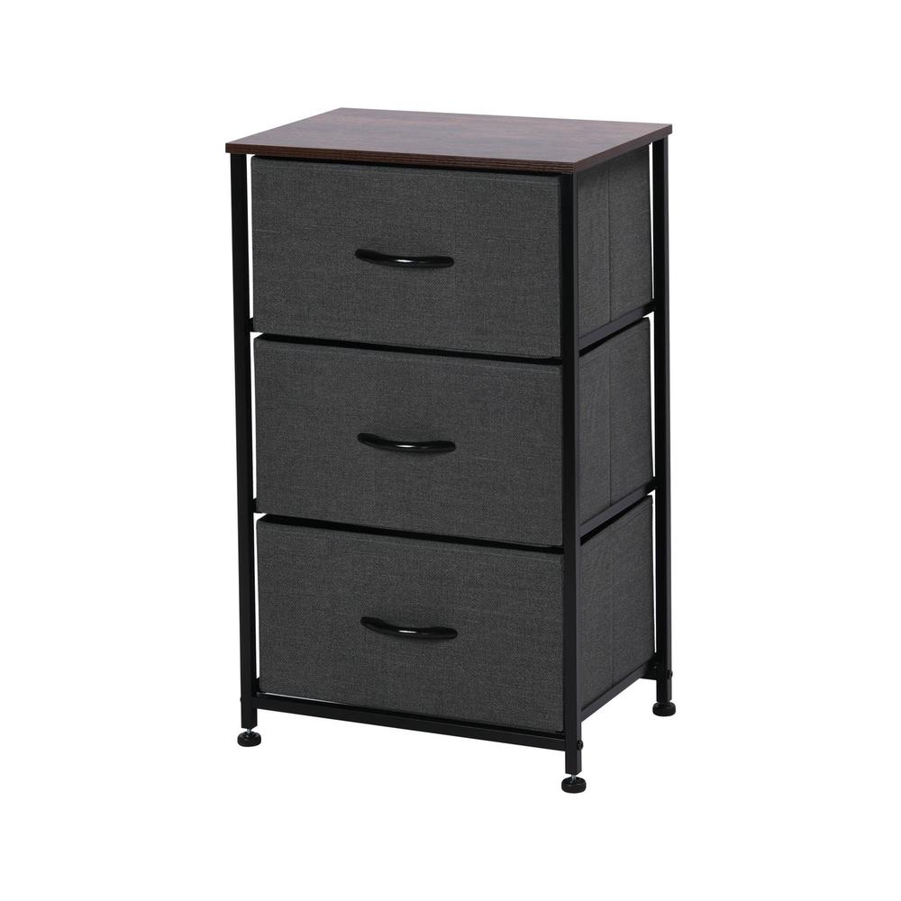 Sherwood 3-Drawer Luna Fabric Home Dresser (Charcoal) | Buy online at ...