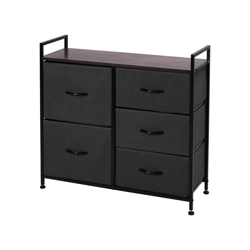 5-Drawer Luna Fabric Home Storage Dresser (Charcoal), 9347563050907