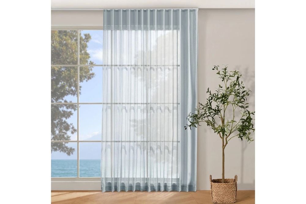 Cadence & Co Kirra Sheer S-Fold Curtain (Sky) - 260x280cm - Fits 140cm Track by Cadence & Co - ISBN: 9347563052871