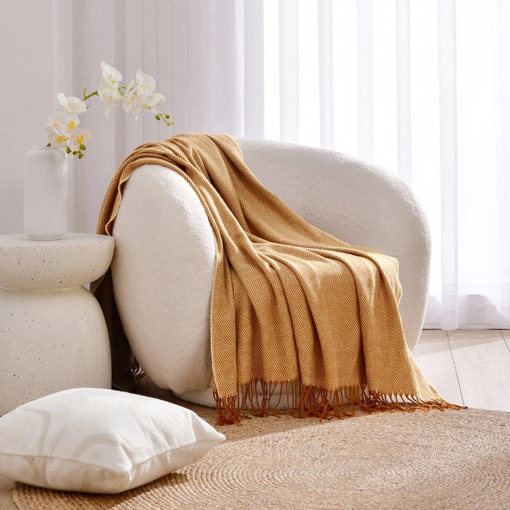 Cadence & Co Huxley Herringbone Throw (Butterscotch) - 130x180cm by Cadence & Co - ISBN: 9347563052949