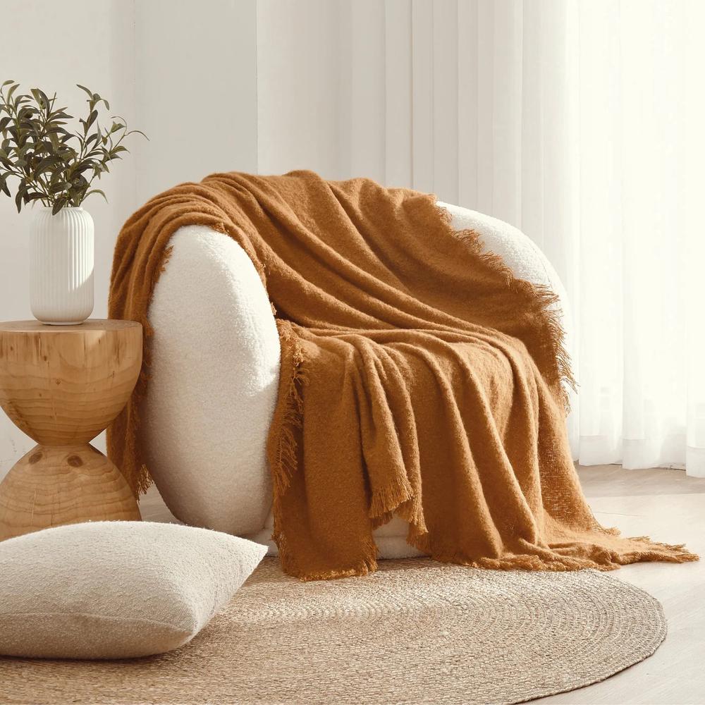 Cadence Amelie Super Soft Boucle Throw (Ginger) - 130x170cm, 9347563056091