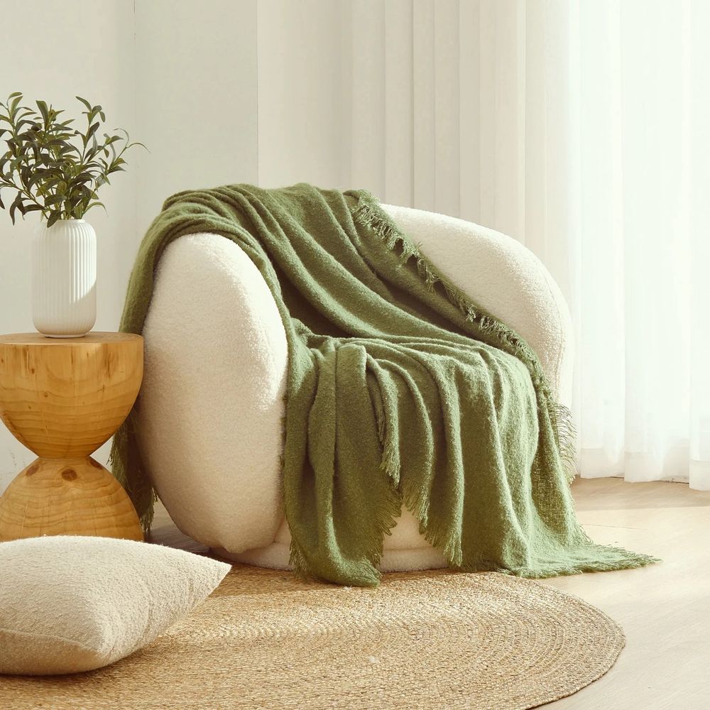 Cadence Amelie Super Soft Boucle Throw (Leaf Green) - 180x200cm by Cadence - ISBN: 9347563056152