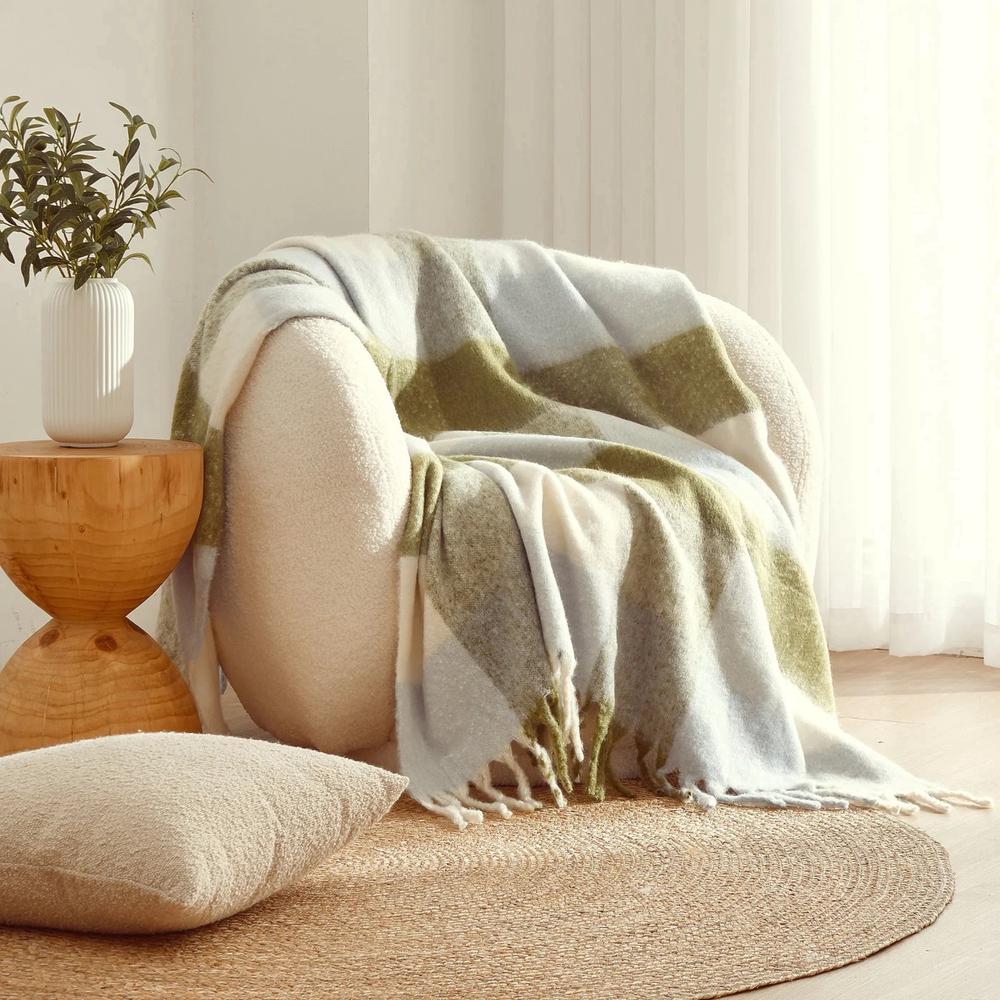 Cadence Sinclair Faux Mohair Check Throw (Leaf Green/Sky) - 130x170cm by Cadence - ISBN: 9347563056176