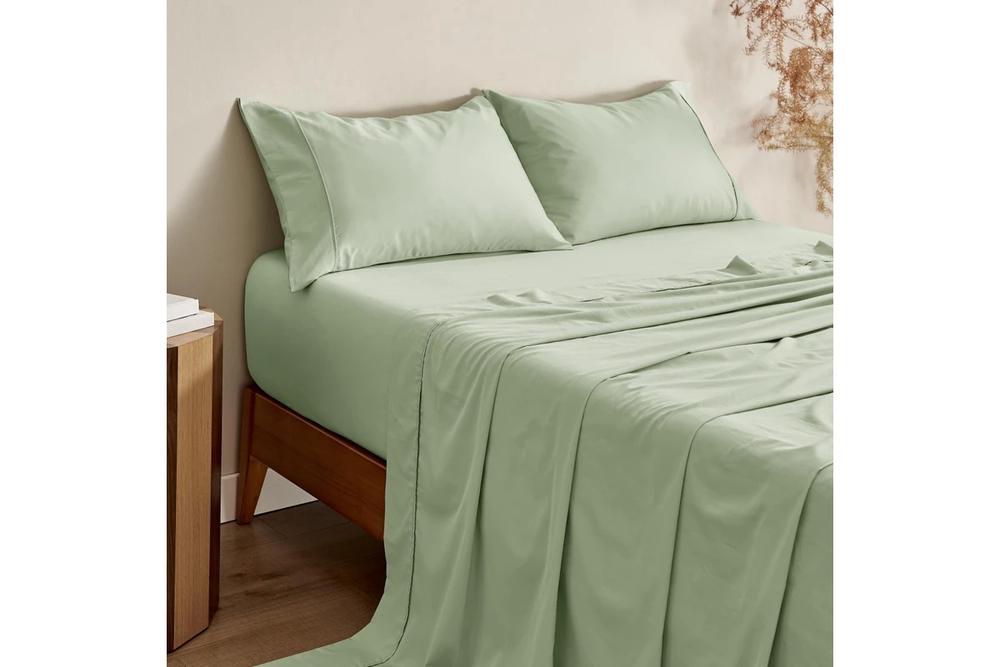 Serene 400TC Bamboo Cotton Sateen Sheet Set (Sage) - Queen, 9347563064447