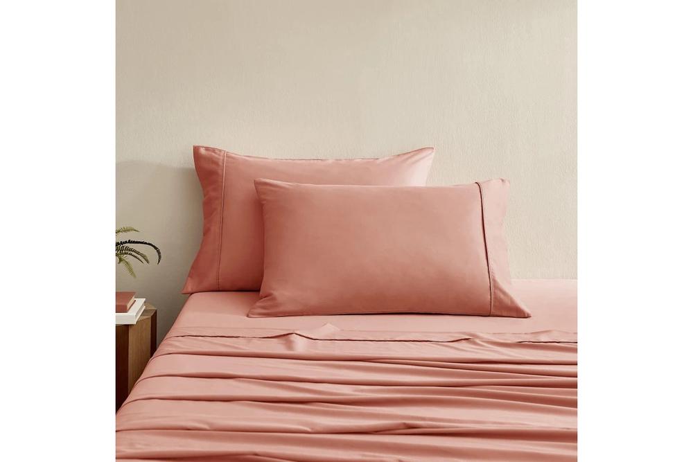 Serene 400TC Bamboo Cotton Sateen Pillowcase, Twin Pack (Clay) - Standard, 9347563065055