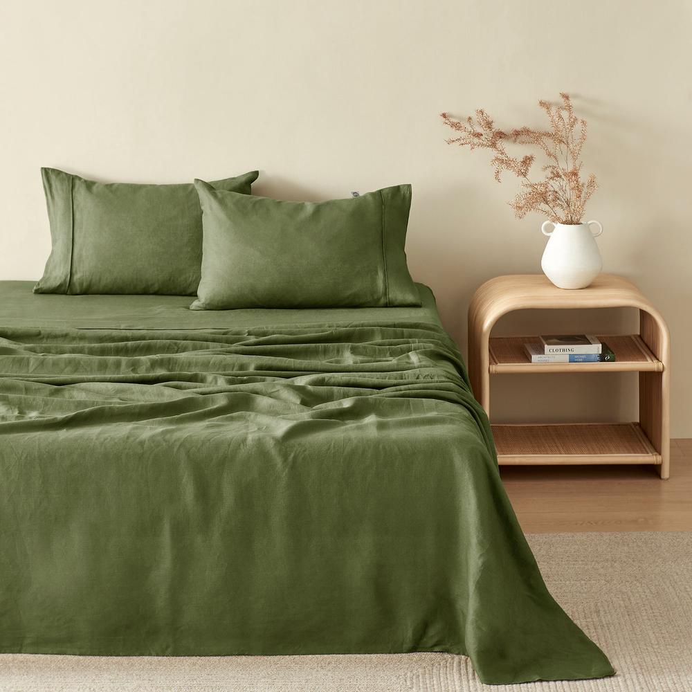 Natural Home 100% European Flax Linen Sheet Set (Hunter) - King Single, 9347563071537