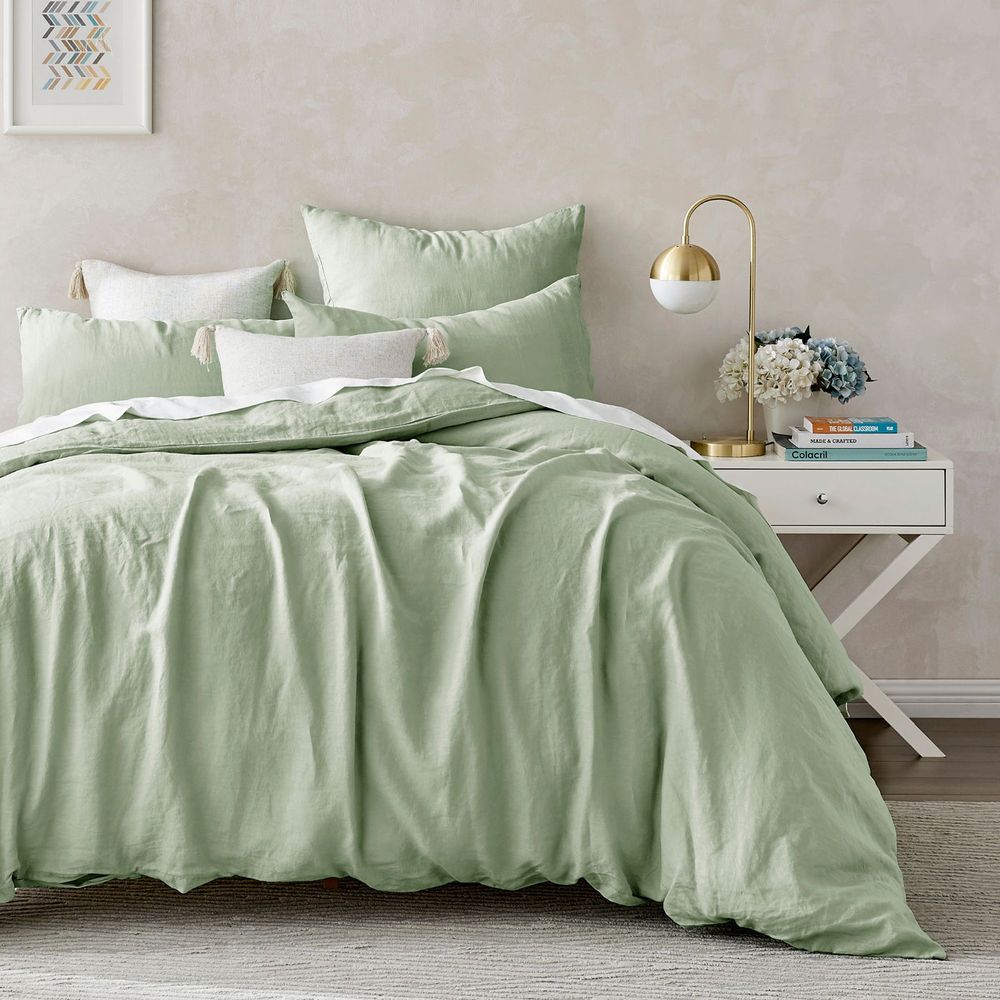 Natural Home Linen 100% European Flax Linen Quilt Cover Set (Willow Green) - Double by Natural Home - ISBN: 9347563071872