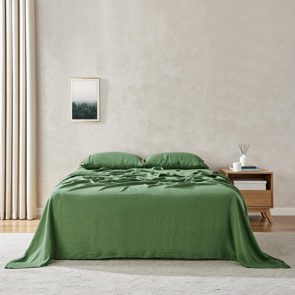 Natural Home Linen Sheet Set (Olive) - Super King, 9347563072121