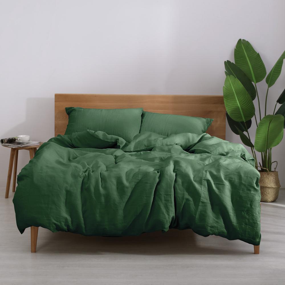Natural Home Linen Quilt Cover Set (Olive) - Queen | Buy online at The Nile