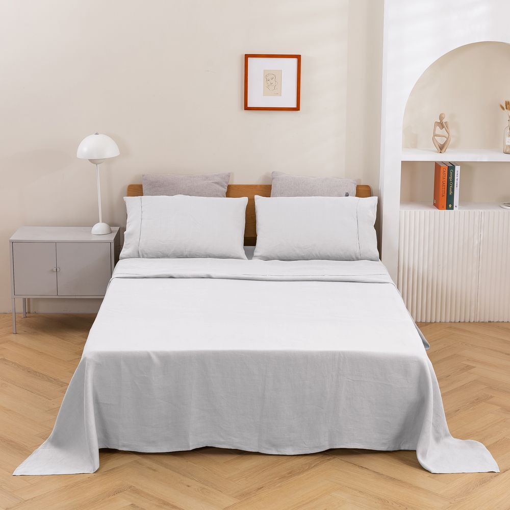 Natural Home Vintage Washed Hemp Linen Sheet Set (Dove Grey) - Super King by Natural Home - ISBN: 9347563073418