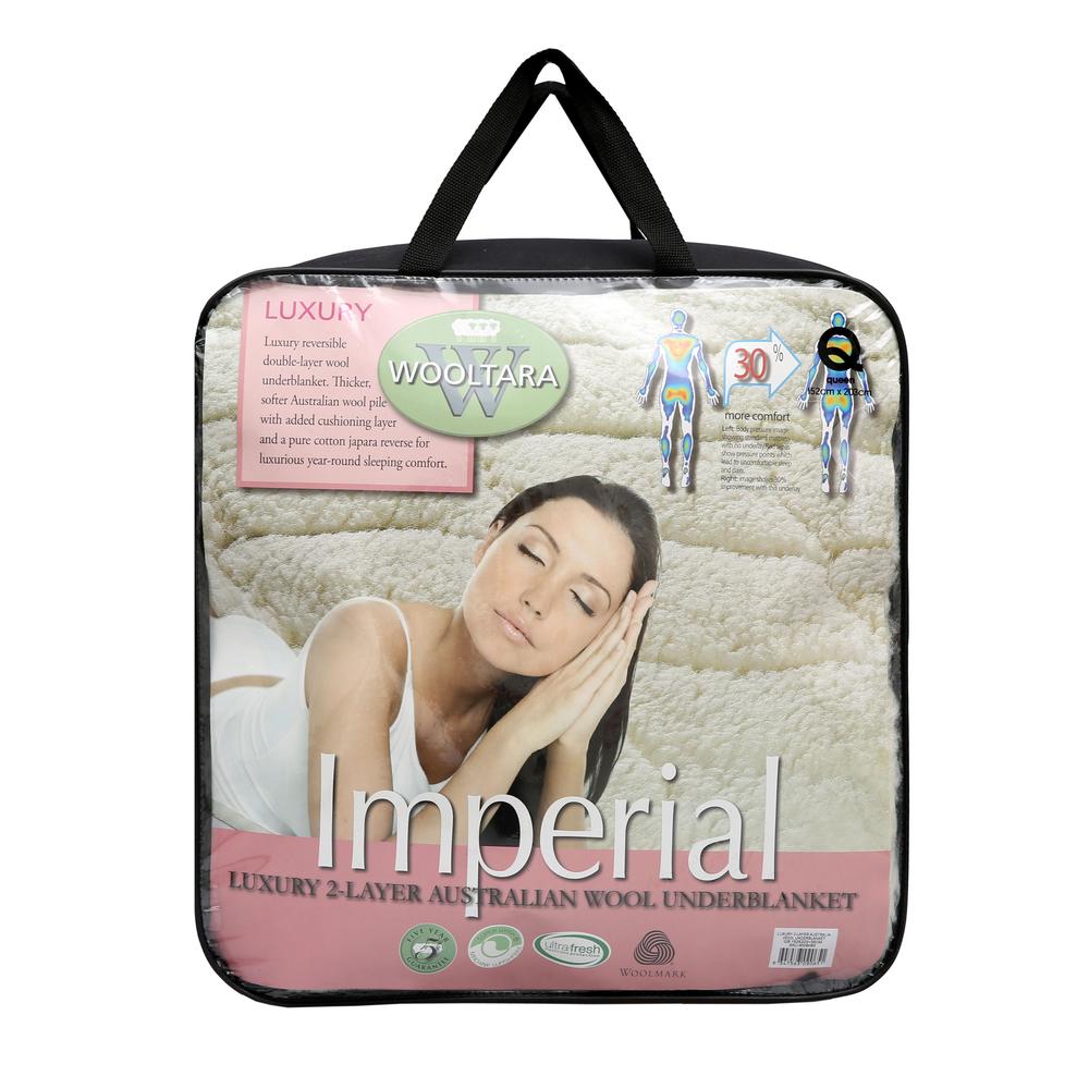 Wooltara Imperial Luxury 2-Layer Australian Wool Underblanket - Queen Bed, 9347563090651