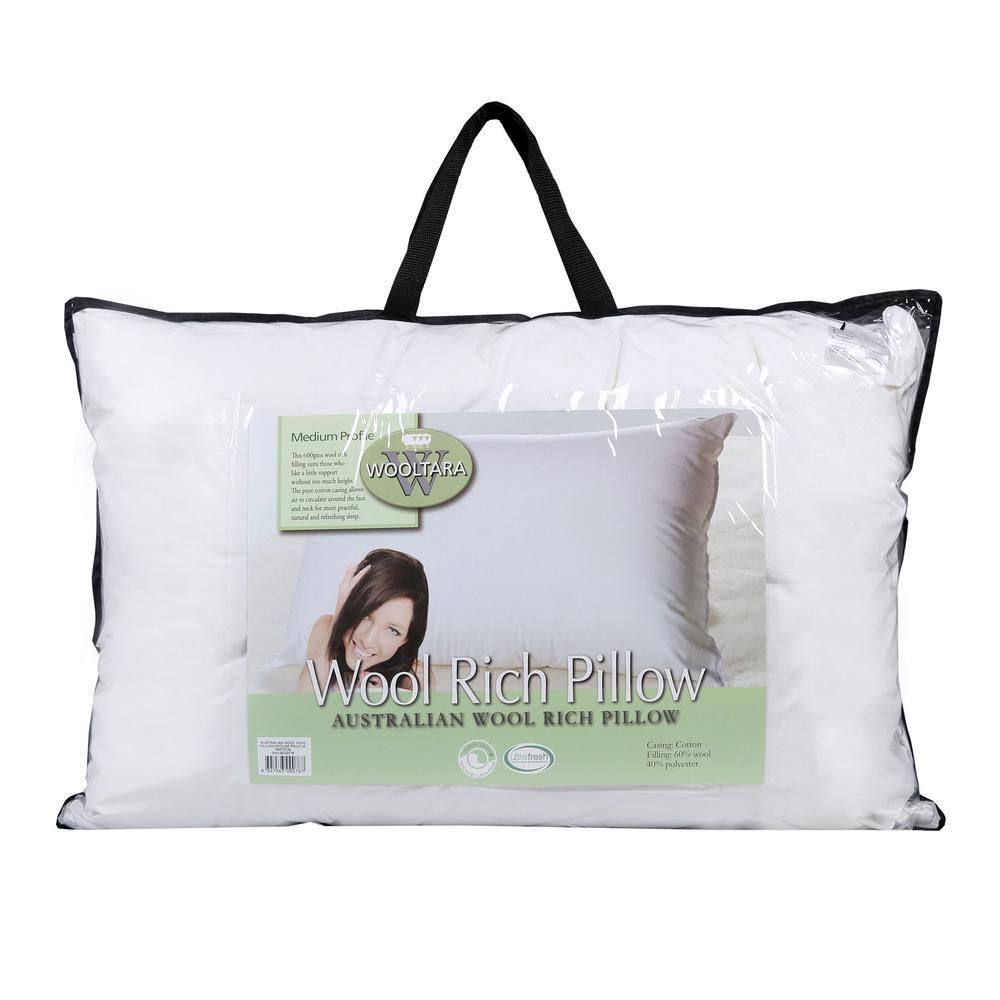 Wooltara Australian Wool Rich Pillow High Profile - 48x73cm, 9347563090774