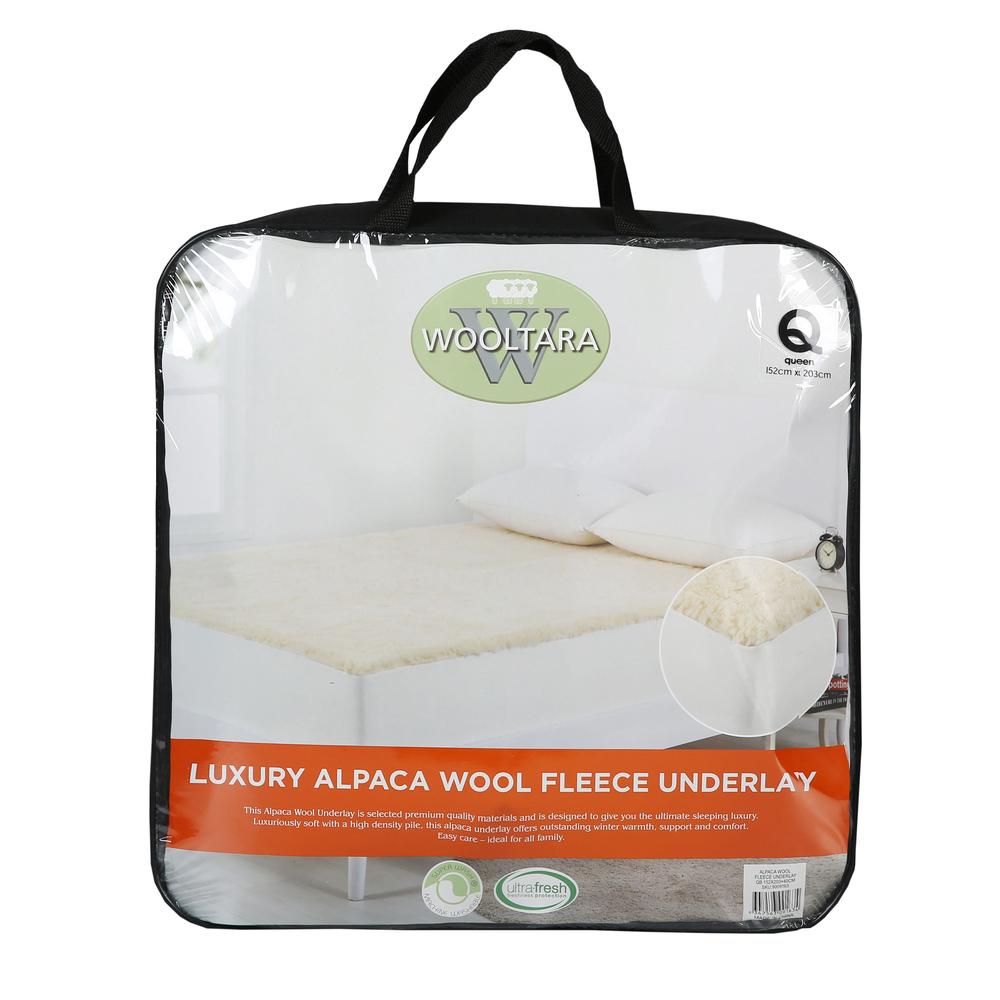 Wooltara Alpaca Wool Fleece Underlay Queen Bed Buy online at The Nile