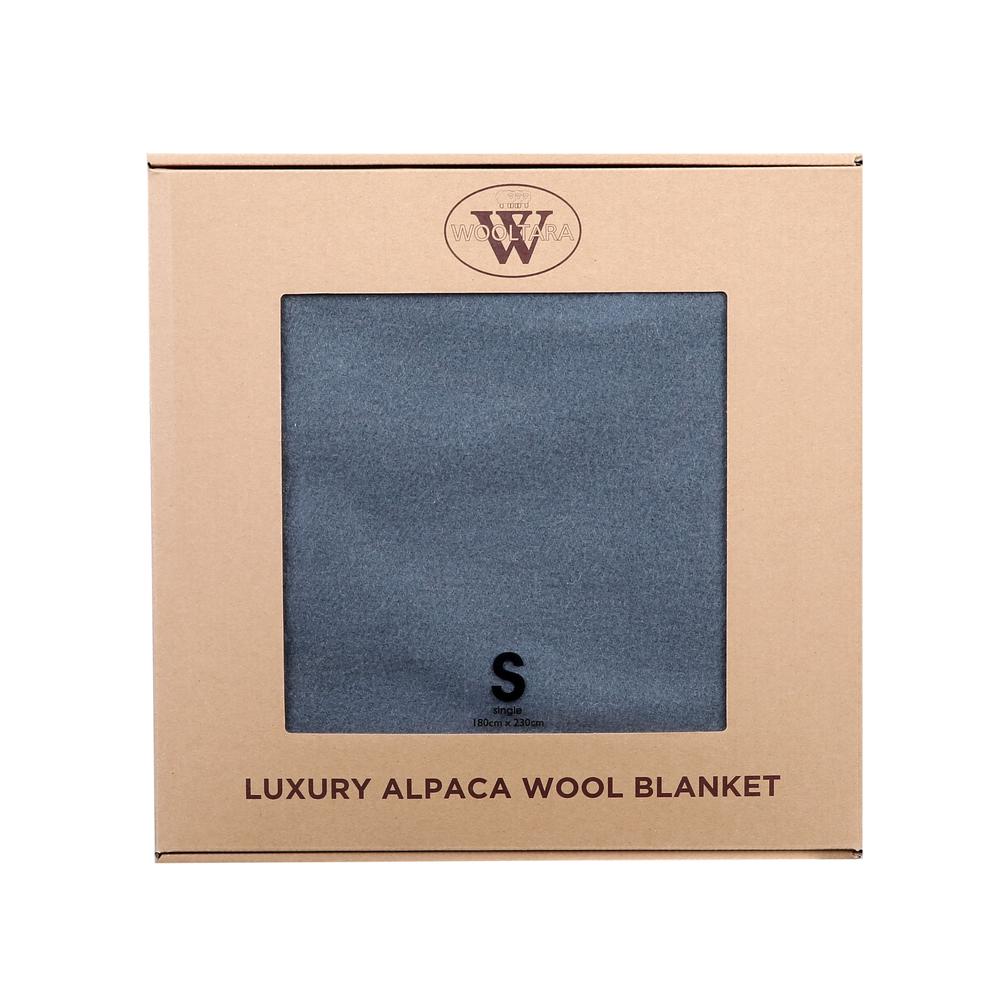 Wooltara Alpaca Wool Blanket (Dark Grey) Double Bed Buy online at