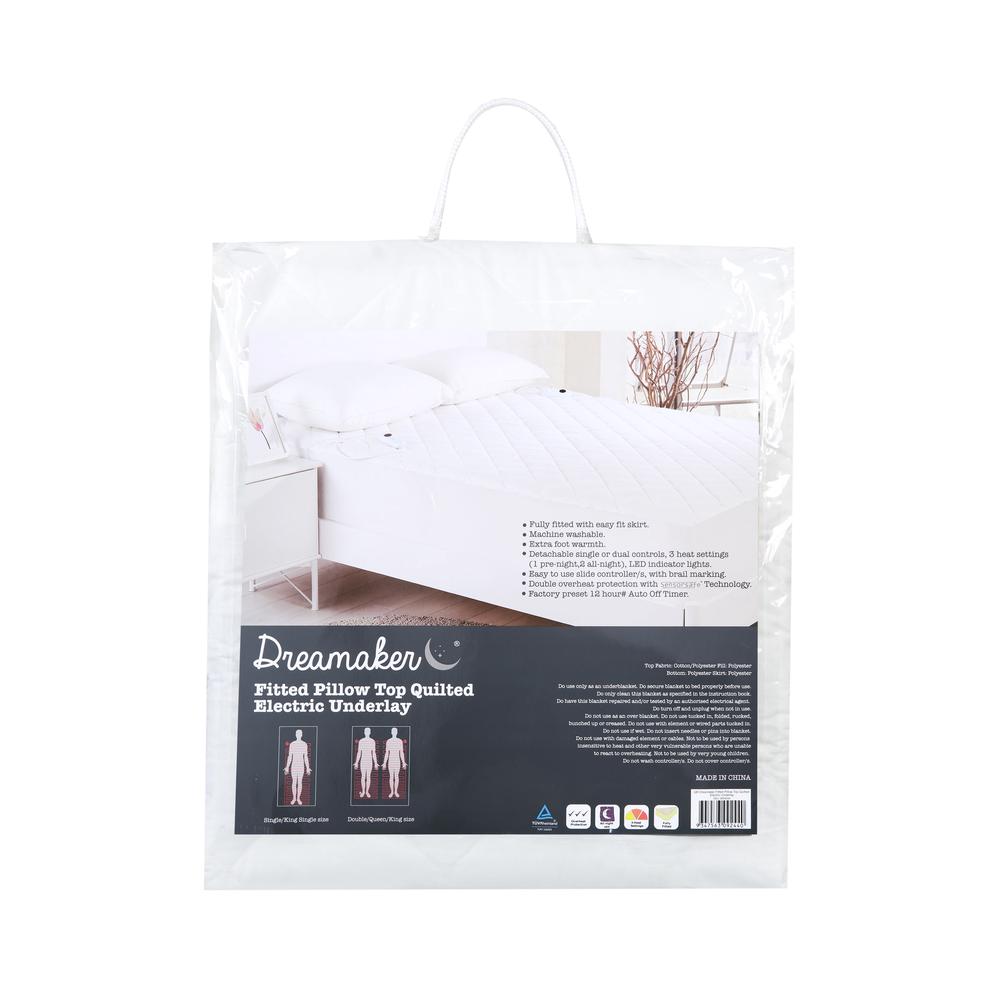 Dreamaker Fitted Quilted Electric Blanket Single Bed Buy online at