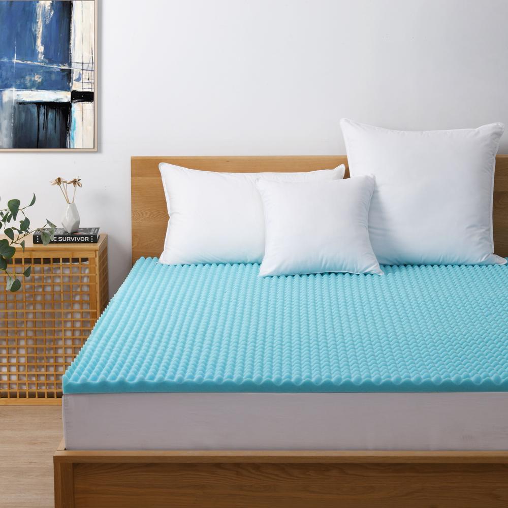 Dreamaker Gel Infused Convoluted Memory Foam Underlay (Blue) Queen