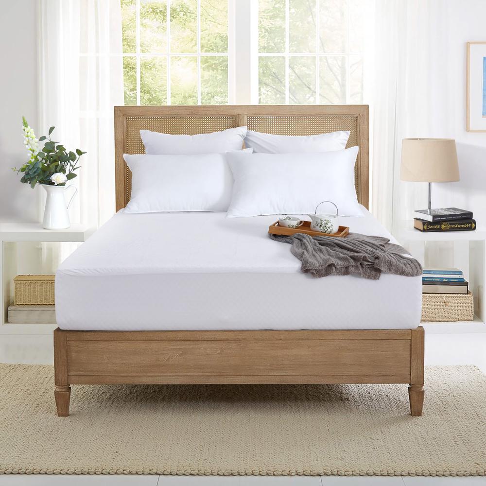 Dreamaker Bamboo Terry Waterproof Mattress Protector (White) Single