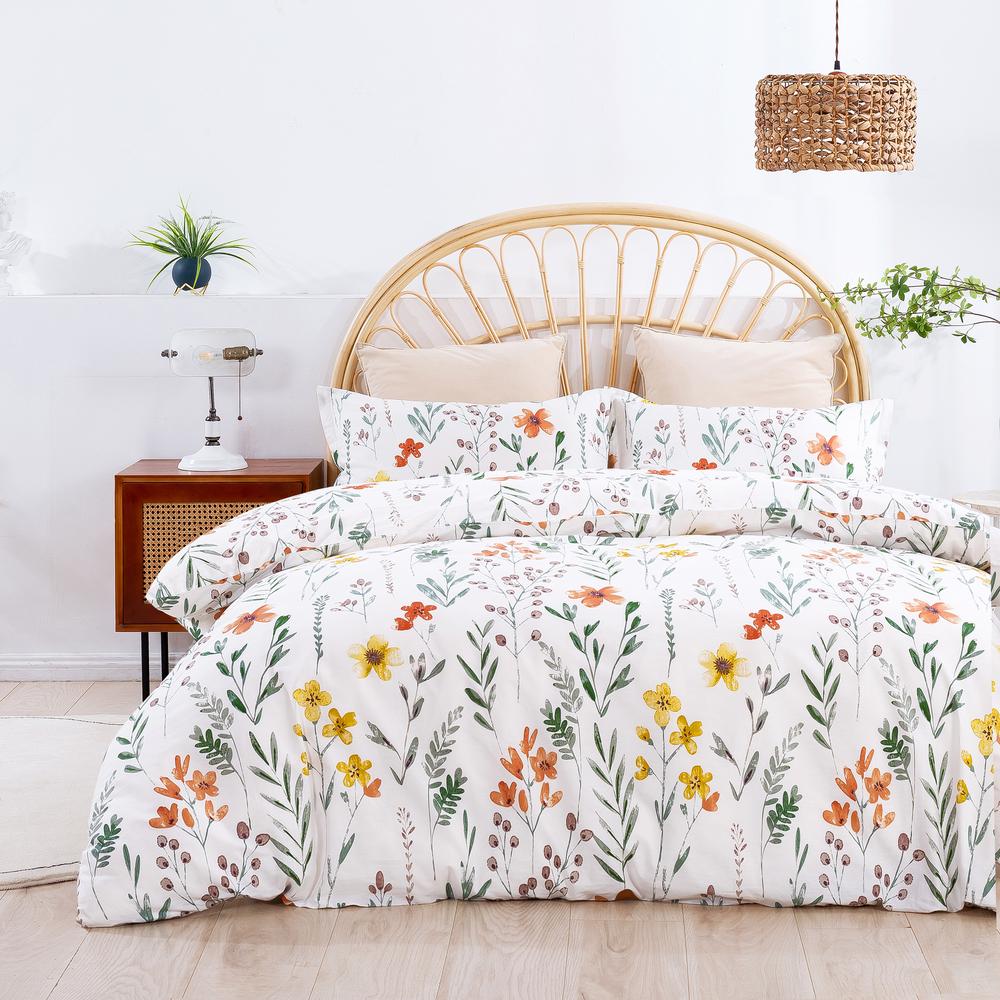 Dreamaker 100 Cotton Sateen Quilt Cover Set (Daisy) King Single