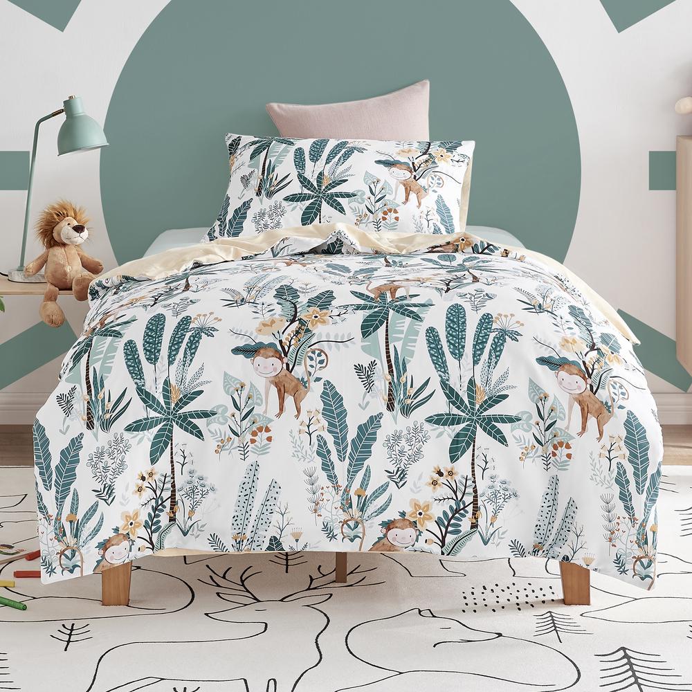 Jack & Ava Quilt Cover Set (Cheeky Monkey) - Double, 9347563109360
