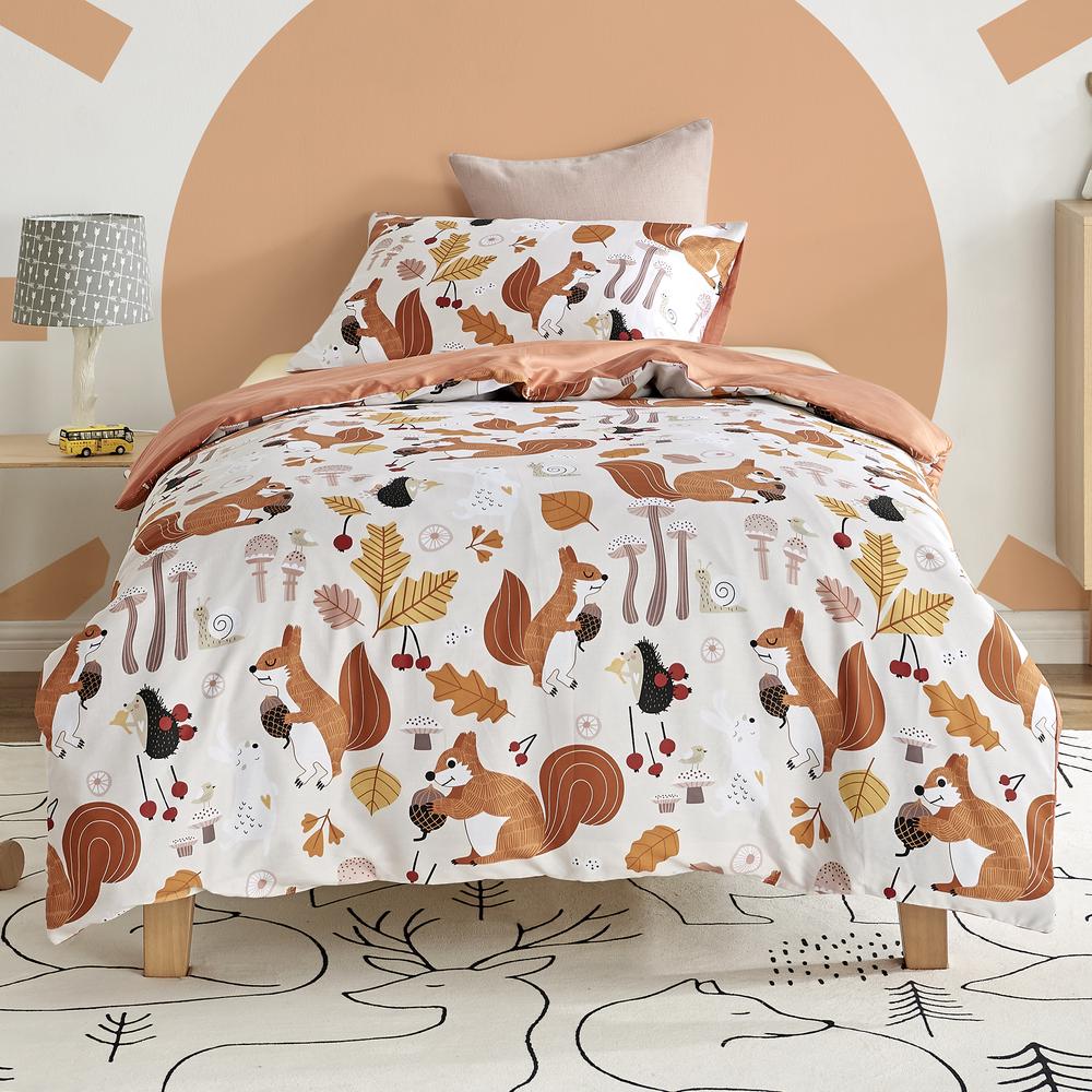 Jack & Ava Quilt Cover Set (Find A Squirrel) - King Single, 9347563109711